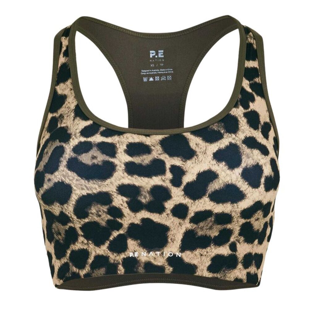 PE Nation Womens/Ladies Leopard Print Sports Bra / Leopard